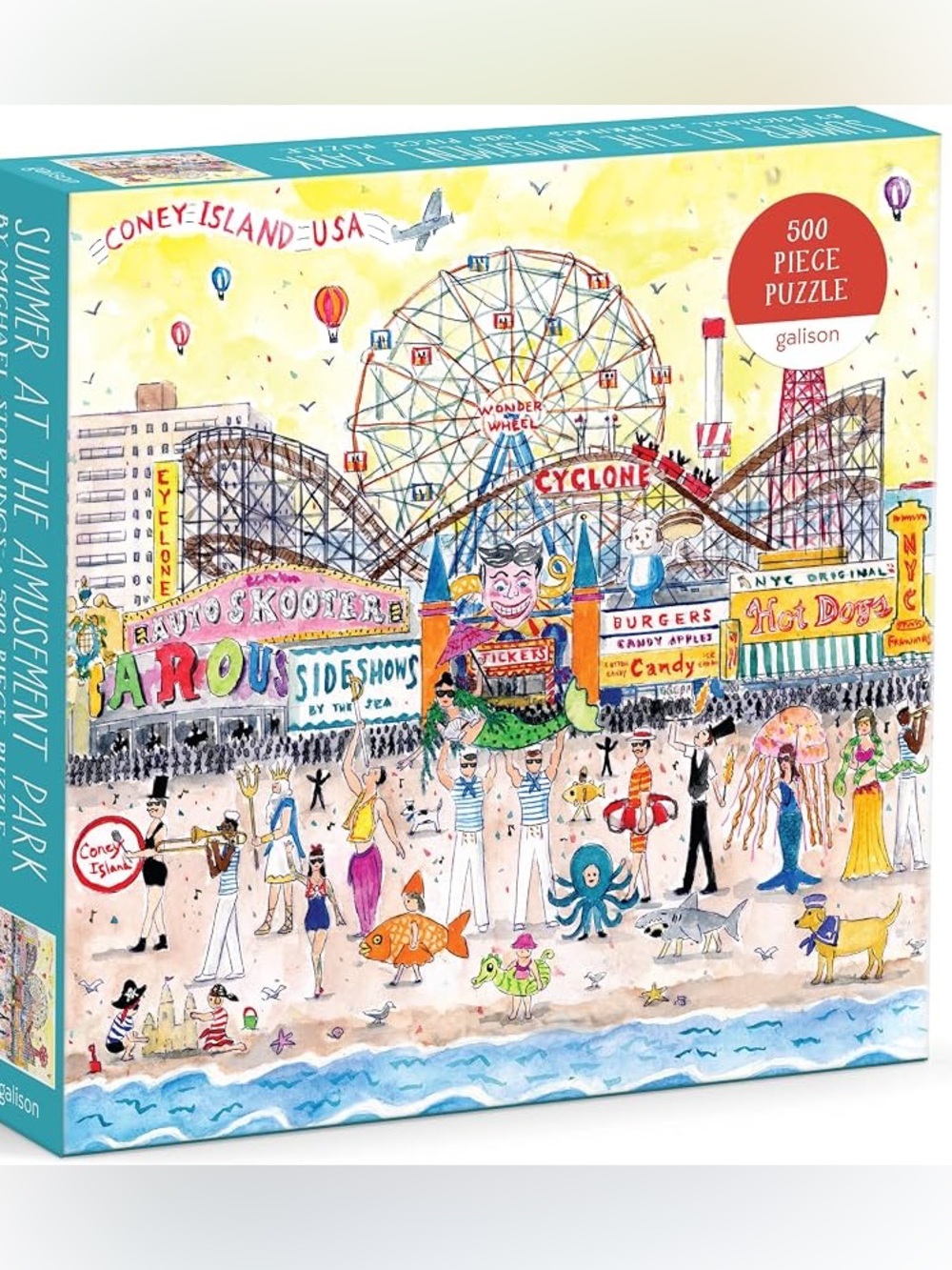 Galison - Summer At The Amusement Park 500 Piece Jigsaw Puzzle for Adults